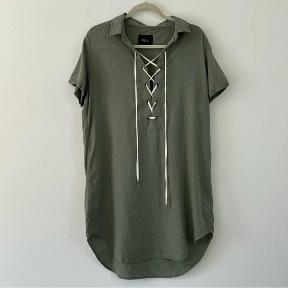RAILS Rocky Lace Up Dress Sage - Picture 4 of 13
